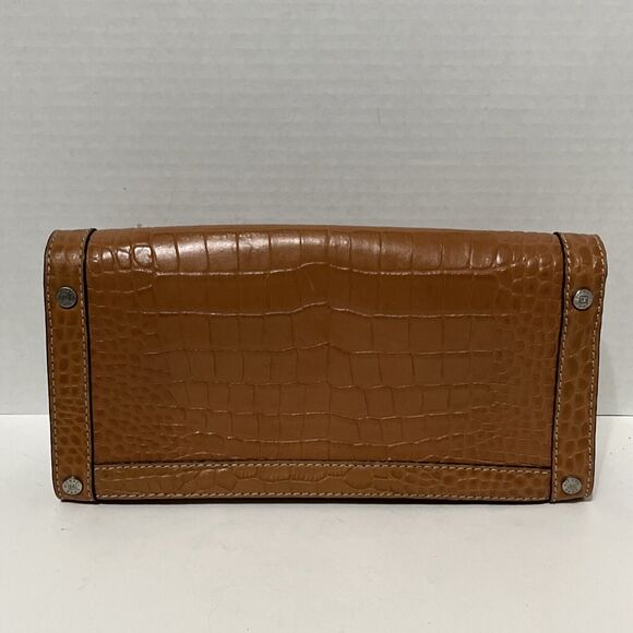 Stunning Michael Kors Alligator Print Leather Camel Handbag Chain Shoulder Bag - Picture 5 of 13